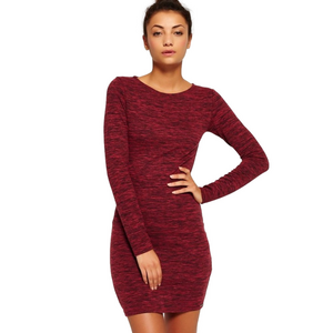 Superdry Maroon Heathered Superdry women's Augusta bodycon dress sz small